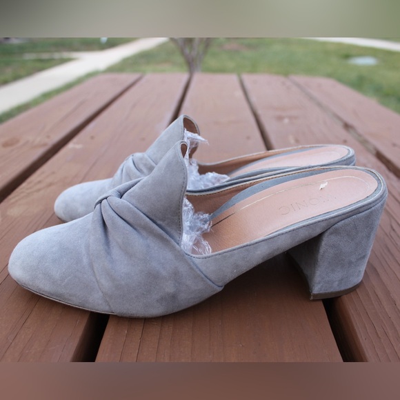 Women's Vionic Plaza Presley Heeled Mules Grey Suede Sz 8 - Picture 6 of 8